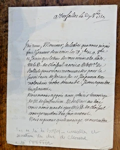 1759 LETTRE AUTOGRAPHE PAR Patissier de Bussy secretaire du Duc de Choiseul - Picture 1 of 3
