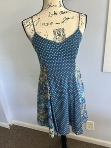 fire los angeles Mini Dress M Multicolor Bohemian Hippie Fully Line Indie  - Picture 1 of 10