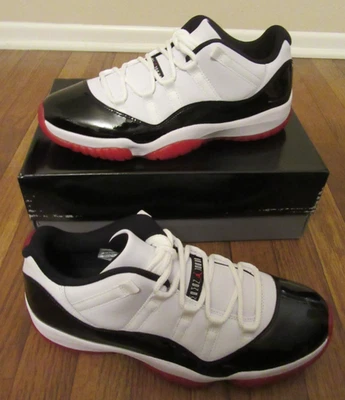 Nike Air Jordan 11 ретро низкий размер 11,5 белый университет красный черный AV2187 160 новый - Изображение 1 из 4