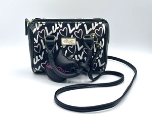 Luv Betsey by Betsey Johnson Black & Pink Mini Crossbody Purse Bag With Unicorn - Picture 1 of 17