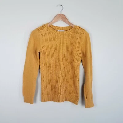 Suéter angorá Banana Republic feminino amarelo mostarda malha cabo tamanho médio  - Imagem 1 de 4
