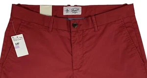 Men's PENGUIN Red Chino Twill Pants 32x32 NWT NEW Slim Fit Cotton Stretch WoW! - Picture 1 of 5