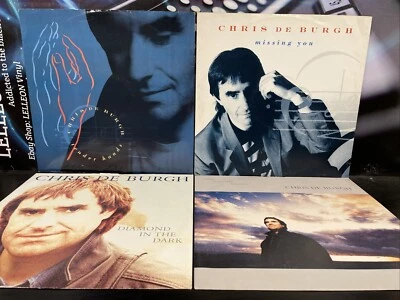 4x Chris De Burgh Job Lot 12” Single Vinyl Rec Pop 80’s Heart Dark Missing Hands - Image 1 of 4