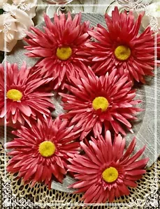 Napkin Rings Set of 6 Marguerites Flowers in Burlap ribbon NR00074 - Picture 1 of 12