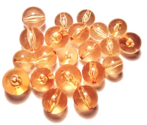Transparent Peach Beads Loose Acrylic 21 Pieces 3 Sizes - Picture 1 of 1
