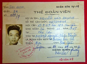 SAIGON MILITIA - Rare ID Card - 1972 Peoples Defense Force - Vietnam War - C.179 - Picture 1 of 6