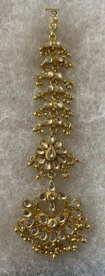 "Hermosa araña de piedra transparente tono dorado pieza de cabeza Tikka joyería para el cabello 7""" Foto 1 de 4