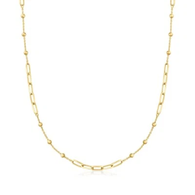 Collar de cadena de eslabones de cable de bola y clip de papel de 16" real de oro amarillo de 14K QVC Foto 1 de 3