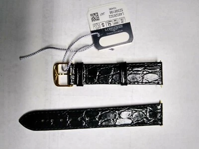 New Mens Authentic Longines black crocodile leather strap band 19mm width buckle - Image 1 of 2