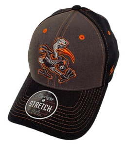 Zephyr NCAA Miami Hurricanes RARE “Vibe" Curved Bill Stretch Fit Hat BRAND NWT - Picture 1 of 6