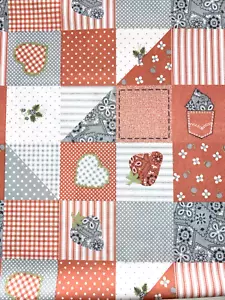 Vintage 70er Jahre Doppelstrick Polyester Patchwork Look Stoff 2 Yards - Bild 1 von 3