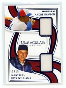 2023 Panini Immaculate Andre Dawson Dick Williams Patch Relic Jersey 11/15 O4T5
