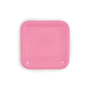 Fun Express Square Paper Dessert Plates Candy Pink - 24 Ct - Picture 1 of 1