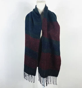 Bufanda rectangular Steve Madden a rayas metálicas con flecos hecha en Italia - Imagen 1 de 3