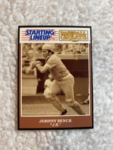Johnny Bench 1989 Kenner Starting Lineup Baseball Card