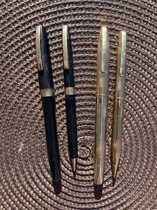 Two Sets of Vintage SHEAFFER IMPERIAL Touchdown Fountain Pen and Pencils 14K Nib