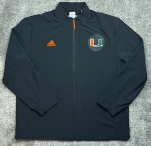 Adidas Miami Hurricanes Pullover XL Schwarz U Logo Windbreaker SoftShell Jacke - Bild 1 von 16