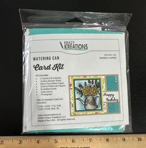 Krazy Kreations "Watering Can" Card Kit KK3120-CK *New* (makes 3 cards) - Picture 1 of 3