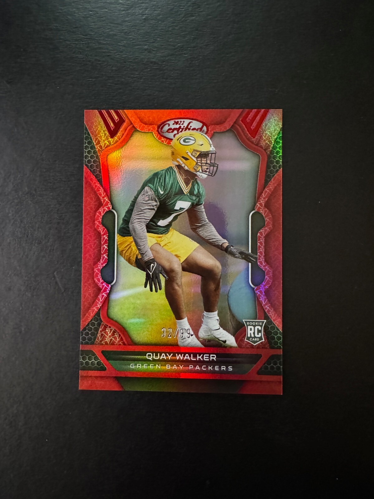 2022 Panini Certified Quay Walker RC Mirror Red #153 Packers Rookie #d 32/99