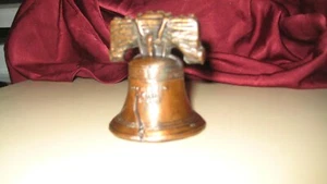 Vintage Bronze Tone Miniature Liberty Bell Figurine without Clapper - Picture 1 of 5