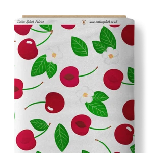 DIGITALDRUCK KIRSCHEN von Cotton Splash 100% BAUMWOLLSTOFF pro halben Meter - Bild 1 von 2