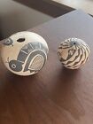 Small Mimbres Design Acoma Pot by Emma Lewis And Another By Marie Chino.