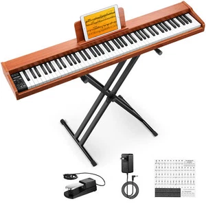 Donner DEP-1S Wood Style Digital Piano 88 Key Electric Keyboard 128 Tone 88 Demo - Picture 1 of 10
