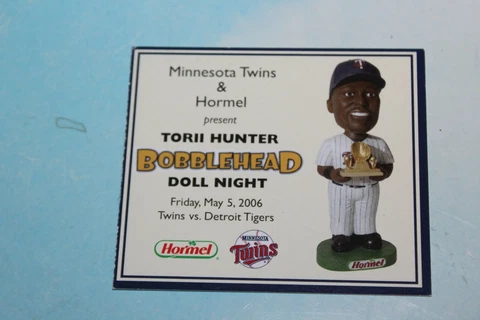 May 5, 2006 TORII HUNTER SGA Bobblehead CARD ONLY Minnesota Twins #00958 Cover