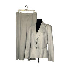 Albert Nipon shimmery beige pant blazer suit size 12