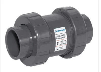 Hayward TC20050ST 1/2” True Union Check Valve CPVC W/FPM O-RINGS, 235 psi - Image 1 of 4