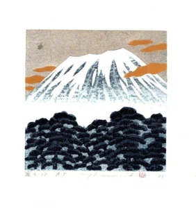 Estampado en bloque de madera Hajime Namiki Fuji-18 limitado a 300 Japón 14 x 14 cm 2021 - Imagen 1 de 24