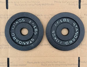 Placas de peso estándar de 1"" de 2,5 libras x 2 barras (5 libras en total) - Imagen 1 de 2