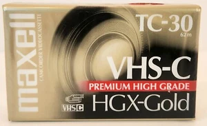 Maxell HGX-GOLD TC-30 VHS C Video Cassette BRAND NEW SEALED UNUSED - FREE SHIP - Picture 1 of 3