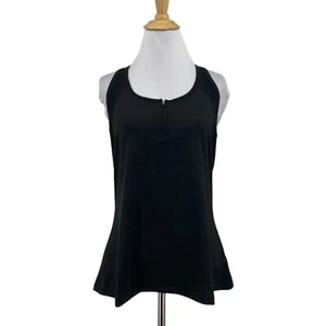 Lucy Tank Top Womens L Large Black Molded Cups Mesh Panels Reflective Racerback - Picture 1 of 15