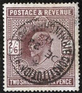GB Sc 139 Lilac 2s/6p 1902 KE VII Black Dated CDS Cancel - Picture 1 of 1