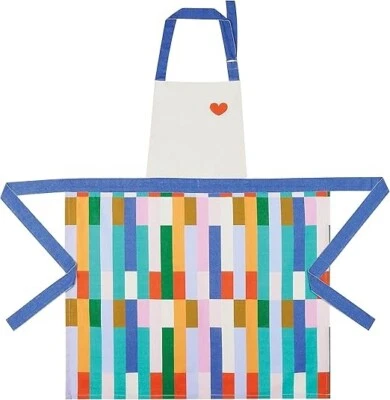 Delantal de juego de colores artesanales de Pekín, 34 pulgadas de largo, algodón, accesorios de cocina Foto 1 de 4