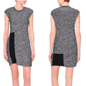 MM6 Maison Margiela Knit Ribbed Dress Sleeveless Two Tone Pullover Comfort Gray - Picture 1 of 9