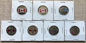 Lot of 7x Canada 25 Cent Quarters - Various Themes - Great Condition - Imagen 1 de 2