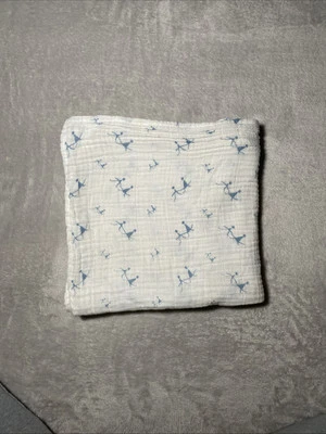 Детское одеяло Aden & Anais Blue People детское белое хлопковое муслиновое пеленальное - Изображение 1 из 4