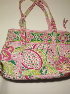 Vera Bradley Pink Grün Pinwheel Bucket Tote Handtasche Schultertasche - Bild 1 von 6