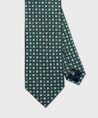 Galise cravatta tre pieghe in seta, fantasia verdone CRAV3SS8.CAP.10 - Immagine 1 di 2