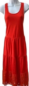 New J. Crew Tiered Maxi Dress Eyelet Hem 100% Cotton M Sleeveless Crisscross NWT - Picture 1 of 13