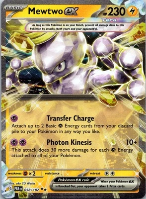 Mewtwo ex Double Rare SV04: Paradox Rift 058/182 NM - Image 1 of 2