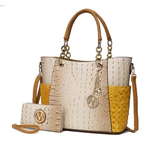 MKF Collection Croco Tote Bag for Women Handbag Set with Wallet-Top-Handle- V... - Picture 1 of 7