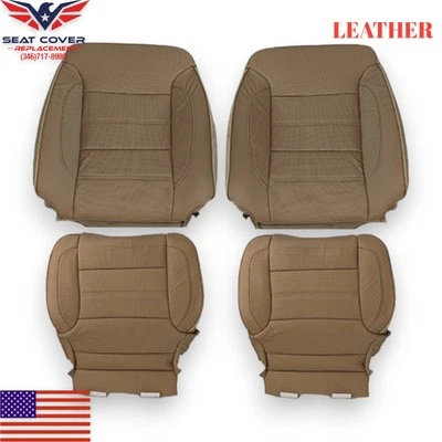 Fundas de asiento para GMC Sierra Denali Dune 2014-2019 cuero perforado tostado Foto 1 de 4