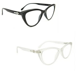 Stylish Fashion Bling Cat Eye Reading Glasses Retro 1950/60s Metal Hinges DX64 - Picture 1 of 11