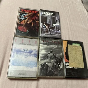 RATT, RUSH, ALICE COOPER Cassette Tape Lot (5) 80s 90s Rock/Metal - Picture 1 of 13