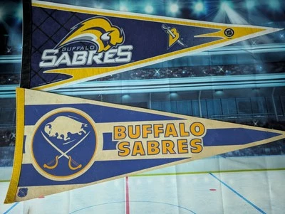 复古 NHL Buffalo Sabres 1970 年代和 Buffaslug 曲棍球 Pennant 套装 — 第 1/4 张图片