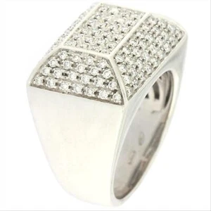 Bague Femme Or Blanc 18kt AV006 Pavé avec Diamants Naturels 1,06 ct - Imagen 1 de 4