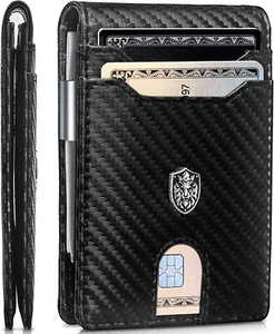 Slim Wallet for Men - RFID Mens Wallet with Money Clip Holds 12 Credit Cards - Picture 1 of 3